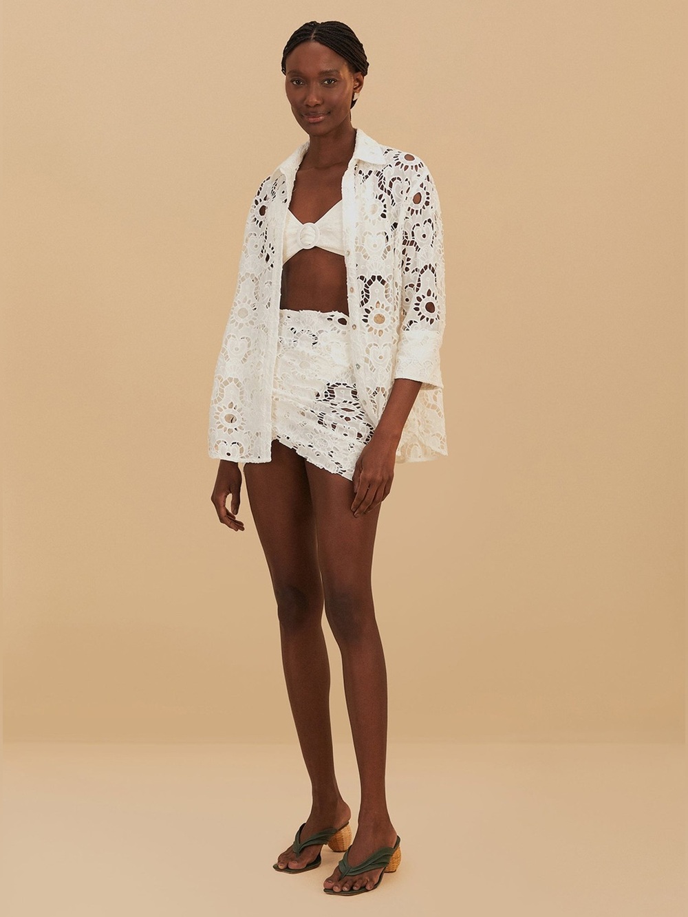 Farm Rio White Sun Eyelet Shirt - Picture 4 of 10